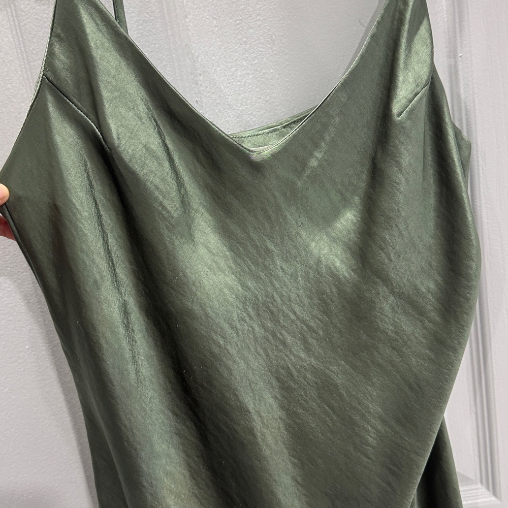 SOLD | Oak + FORT Olive Green Slip Midi Dress - Minimalist Women’s Dress - Picture 5 of 6